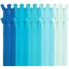 MARARDI [Pack 20 Cerniere Invisibili [Azzurri] Nylon [45 cm] Chiusure Lampo per Cucito e Artigianato per Stoffa Vestiti Borse per Cucire a Macchina Tessuto di Cotone con Chiusura in Metallo