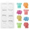 Nifocc 8 stampi a forma di animale per cavità in resina epossidica, forma di leone, orso di manzo, stampi da forno in silicone, per fai da te