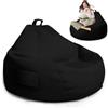 MeYuxg Pouf XL, Bean Bag per adulti, Solo Rivestimento (Senza Imbottitura),100 x 120 cm, per Pouf Sacco Adultes con chiusura lampo, per esterni Living Room Decor (Nero)