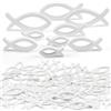 SJUNJIE 69 Pezzi Pesce in Legno Decorazione Bianco Decorazione | Pesce 6 Pesci Grandi In Legno + 60 Pesci Decorativi Sfusi per Decorazioni Per Battesimo E Cresima Per Ragazze E Ragazzi