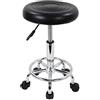 KKTONER Sedia da lavoro regolabile in altezza con schienale basso in pelle PU (Black)