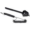 Amig - Kit 2 accessori pulizia barbecue AM23 - Spazzola acciaio inox 201 + spugna + manico polipropilene - 37 x 6 cm - Per manutenzione griglie