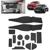 BSTW Compatibile con Ford Puma II 2020-2024 Tappetini Antiscivolo per Ford Puma ST ST-Line Titanium Tappetini in Gomma per Console Centrale, Porta Bicchieri, Scanalatura Porta (Nero)