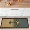 Ottomanson Passatoia per cucina/tappeto da bagno, motivo tropicale con palma, con fondo in gomma, collezione Sara, 50 cm x 150 cm, colore: Beige/color foglia di tè