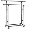 SONGMICS Stand Appendiabiti, Attaccapanni Estensibile con 4 Ruote, in Acciaio, Regolabile in Altezza e Larghezza, Nero Inchiostro HSR012B01