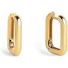 SINGULARU - Orecchini Cerchio Mini Pipe. Ottone con Placcatura Oro 18Kt. Chiusura Congo/Click. Gioielli da Donna