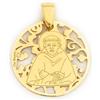 De Bussy Medaglia San Francesco d'Assisi in argento sterling ricoperto in oro 18kt e diamante, Argento sterling