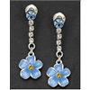 Equilibrium - Orecchini placcati in argento, con diamanti blu e strass, idea regalo
