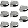 Wuuooei 8 Pezzi Morsetto per Vetro in Acciaio Inox 304 Supporto per Vetro in Acciaio Inox Morsetti Ferma Vetro 8-10 mm Casa Scale Piscina Balaustra Balcone Giardino 53 x 43 x 24 mm
