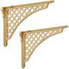 HARPOON Confezione da 2 staffe per mensole in ghisa vittoriana, 20,3 cm, oro barocco a forma di L, progetti fai da te, hardware incluso