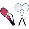 Generico Set da Badminton 2 Racchette 1 Volani in Borsa Custodia da Trasporto Set Racchette Volano Badminton per Adulti e Bambini Racchette Campo Mare Spiaggia Piscina con Palline Tennis Padel (A)