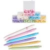 LSFCHYBY Fai da te Creative Letter Pen Set con numeri inglesi, Macaron, 6 colori, penne carine Kawaii, penne divertenti, penne a sfera a scomparsa, 0,5 mm, inchiostro nero