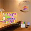 Fincoly Lavagna in acrilico cancellabile a secco con supporto luminoso, 7 colori, lavagna LED per disegno, promemoria, messaggi, note, menù di Natale, compleanno, lista delle cose da fare, per casa, bar,