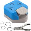 LAMXD Punzonatrice angolare 3 in 1, perforatrice ad angolo a 3 vie, con foro di carta e anello per raccoglitore a foglie sciolte, laminato, fai da te, attività fatte a mano, colore: blu