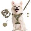 VavoPaw Pettorina per Cani con Guinzaglio da 1,5M, Imbracatura per Gatti Antifuga con Rete Traspirante e Strisce Riflettenti, Gilet Morbido e Regolabile per Cani Gatti, L, Cachi