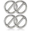 Ganzoo anello a O con ponte saldato, 4 pezzi argento, diametro interno 20 mm, acciaio non arrugginisce, ring per collegamento su collari e guinzagli cani/gatti, per lavorazioni Paracord 550