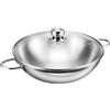 KOPF Wok Josie (acciaio inossidabile, Ø 32 cm, coperchio in vetro incluso, induzione) argento