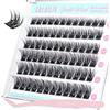 CALAILIS Estensioni per ciglia autoadesive, 72 pezzi D Curl ciglia wispy autoadesive Press on Lashes senza colla necessaria ciglia pre-incollate con pinzette (ZBP10X)