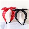 Teaaha 2 fasce per capelli rosse a pois da donna, graziose fasce per capelli con orecchie da coniglio, stile vintage anni '50, accessori per costumi per donne e ragazze (taglia unica)