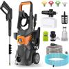 LIROPAU Idropulitrice ad alta pressione, 200 Bar, 3000 W, 540 l/h, 4 ugelli, Tubo da 10 m casa, giardino o auto, filtro per l'acqua, pistola ad alta pressione