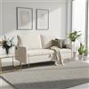 MEUBLE COSY Divano Imbottito 2 Posti in Tessuto con Porte USB e Vano Contenitore, Gambe in Metallo, Design Moderno per Soggiorno Camera da Letto e Appartamento, Beige