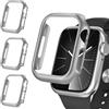 iVoler 3 Pezzi Cover Rigida PC per Apple Watch Series 9 8 7 45mm (Senza Pellicola Protettiva), Ultra Sottile Custodia Antiurto e Anti-Graffio Bumper Case, Argento