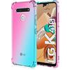 Dedux Cover per LG K51S, Custodia Trasparente Gradiente Protettivo TPU Case, Ultra Sottile Rinforzo a Quattro Angoli Cover (Rosa/Verde)