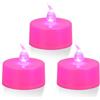 ERTYUI Confezione da 24 lumini a LED, non tremolanti, luce rosa, base rosa