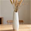 JIDOFUE Vaso in ceramica bianca da 12 pollici, 30 cm, alto decorativo per erba della pampa, moderno vaso strutturato per soggiorno, da tavolo, scaffali