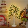 Howeifull Albero luminoso a LED per interni, con timer, 72 LED bianchi caldi, foglie verdi, bacche rosse, albero decorativo per Natale, primavera, alimentato tramite USB/batteria (60 cm/2 piedi)