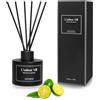 L'odeur Vill Diffusore Profumo Ambiente - 3.4oz (100ml) profumo di Mandarini verdi con 8 bastoni d'olio, diffusore di aroma nero opaco, profumo domestico di lunga durata per il bagno.