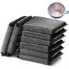 Mis.Moon 8 Pezzi Spugna in Acciaio Inox, Spugna da Cucina in Acciaio - Multiuso - Riutilizzabili - Resistente ai Graffi - Lavabili - Nero (Nero-8p)