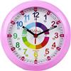Kiddus Orologio da Parete Bambini per Imparare l'Ora, Orologio Educativo 20cm con Lancette Scritte Ora e Minuto per Bimbo e Bimba, Silenzioso per Cameretta e Studio, Sistema Pedagogico Numeri Grandi