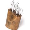 ARCOS Set Coltelli Forgiati 5 Pezzi - Acciaio Inossidabile Nitrum, Manico Ergonomico in Poliossimetilene POM - Lama Sottile con Bordi Lisci, 3500 g - Serie Riviera Blanc, Colore Bianco