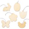 Papierdrachen 12 ciondoli in legno da dipingere per Pasqua - dimensioni 7x7cm incluso nastro - decorazione pasquale - divertimento di pittura per bambini - idea regalo creativa - riutilizzabile Set 08