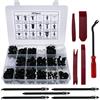Fixget Tools Zexuan Set da 425 Pezzi per Clip da portiera, Morsetti paraurti, Clip di Fissaggio, con Strumento di Saldatura 22,5 cm Nero