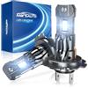 Marsauto Lampadine Led H7 40000LM, H7 Led Formato mini 1:1, Sostituzione per Lampadine Alogene, Luminosità 800%, 6500K, Ventola di Raffreddamento a 12000 giri/min, Plug and Play, Confezione da 2