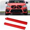 TTCR-II 2PCS Inserti griglia anteriore, strisce inserti griglia radiatore modanatura compatibili con BMW X3 F25 G01/ X4 F26 G02/X5 E70 F15 F85 G05/X6 E71 F16 F86 G06/X7 G07 strisce griglia (rosso)
