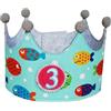 Pandiui23 Corona per compleanno, corona in tessuto, corona per feste per bambini, corona re, corona per bambole con numeri da 1 a 5 (pesce)