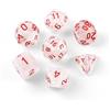 SLAKOZYT Dice DND, set di 7 dadi poliedrici, per MTG Dungeons & Dragons RPG MTG DND D&D D20 D12 D10 D8 D6 D4 (bianco con pois rossi)