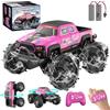 Vexyra Macchina Telecomandata Anfibio, 2,4 GHZ 1:18 Monster Truck Telecomandato con Sensore Gestuale, 4WD 8,5 KM/H Macchina Radiocomandata con Luce LED e 2 Batterie Auto RC Regali per Ragazzi Ragazze