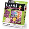 Crocodile Creek Scratch Art a tema giardino per bambini dai 5 anni in su, kit divertente ed educativo, include 15 fogli, pennino in legno, carte e pagine