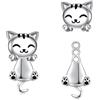 Midir&Etain Orecchini ipoallergenici a forma di volpe/koala/gatto, da donna, in argento Sterling 925, orecchini a forma di animale, gioielli regalo per orecchie sensibili, Argento sterling