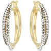 DelPia, Orecchini Modello Dea Horta in oro 18Kt e Aregnto Sterling 925 con Due Linee a Spicchio di Cristalli (Oro giallo, 20mm)