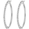 DelPia, Orecchini a Cerchio in Oro 18kt e Argento Sterling 925 2begold con Cristalli (Oro bianco, 25mm)