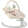 Momi Sdraietta MoMi KENANI SAND per bambini fino a 9 kg, con display LED, telecomando, Bluetooth, alimentazione a batteria o elettrica, cintura di sicurezza a 5 punti, aro e giocattoli