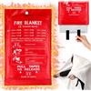TOATELU Coperta antincendio Premium 1,5M x 1,5M: Coperta antincendio per cucina, coperta ignifuga in tessuto in fibra di vetro, kit di sopravvivenza di emergenza per cucina, camino, griglia, auto