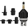 Hitopin Convertitore Pompa Aria, Adattatore per Pompa di Supporto, Adattatore di Pompa, Adattatore Pompa, Adattatore per Kayak, con 5 Ugelli Valvola Aria, per Barca, Canoa, Kayak, Paddle Board(Nero)