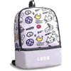 KASESSS Animali dei Cartoni Animati Borsa Piscina, Borsone Piscina, Zaino Piscinas Bambino, Borsa da Nuoto Asciutta e Bagnata, Grande Capacità con Scarpiera per Sport, Viaggi, Scuola, Nuoto, Grigio