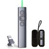 Norwii N95 Cliccatore di presentazione Bluetooth con USB-C, ricevitore USB-A, cliccatore PowerPoint ricaricabile, telecomando di presentazione, presentatore wireless a lungo raggio (Verde, BLE&USB-AC)